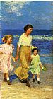 Edward Henry Potthast Canvas Paintings - A Walk on the Beach
